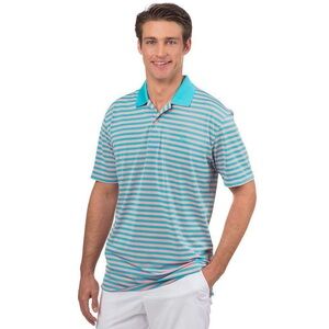 SOUTHERN TIDE Fairway Stripe Performance Polo in Scuba Blue